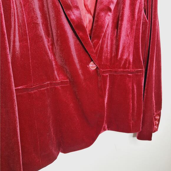 Modcloth Velvet Blazer Jacket XL Wine Whimsygoth Fairy Vampire Academia Goth - Picture 4 of 12